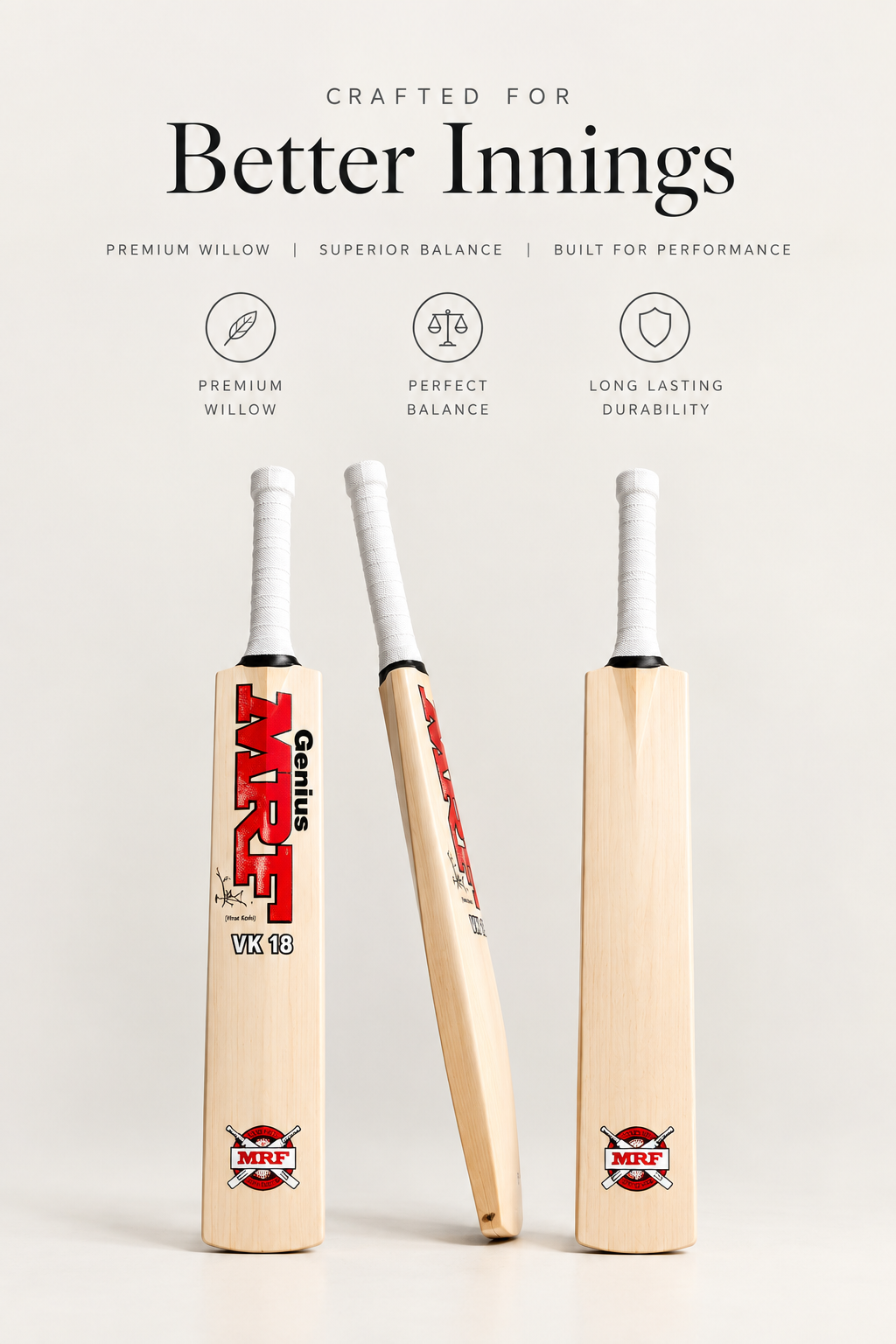 Premium Kashmiri Willow Cricket Bat | For Adults - Image 4